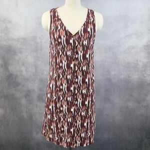 Garnet Hill Womens Dress Size Large Brown Earthy Summer Vacation Travel Resort